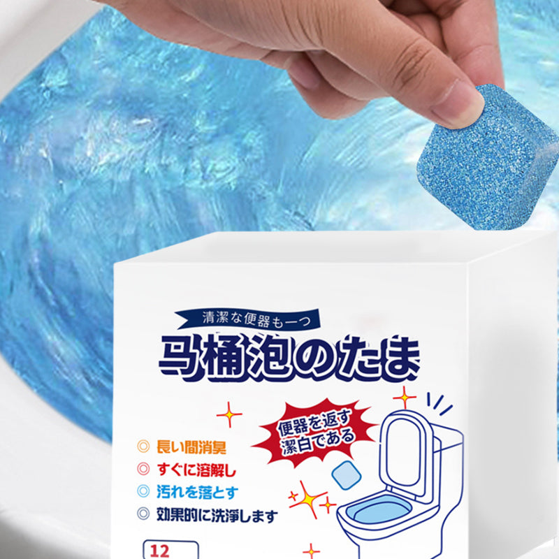 Effervescent tablets for cleaning toilets