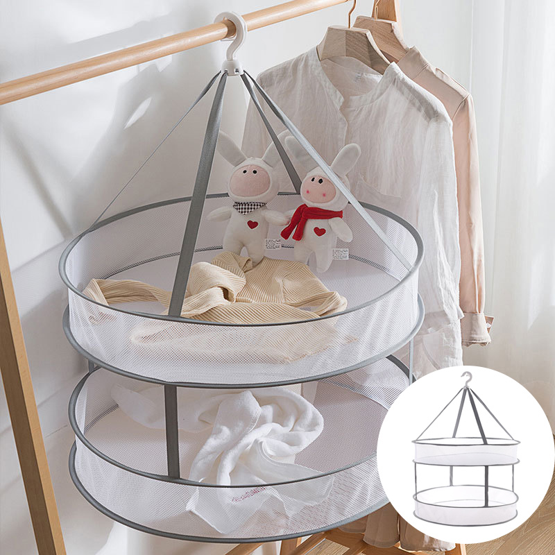 Foldable Underwear Dryer, Collapsible Hanging Laundry Rack, Lay Flat to Dry Mesh Clothes Drying Basket for Lightweight Clothing, Delicates and Swimsuit