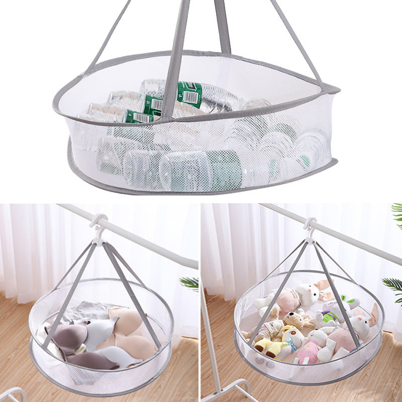 Foldable Underwear Dryer, Collapsible Hanging Laundry Rack, Lay Flat to Dry Mesh Clothes Drying Basket for Lightweight Clothing, Delicates and Swimsuit