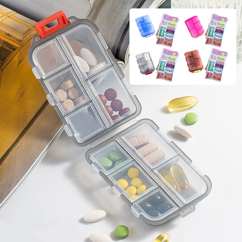 Portable Pill Organizer with Labels