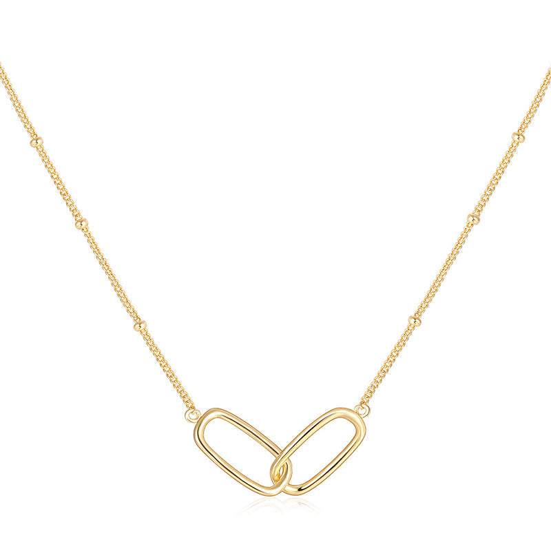 Minimalist Double Ring Necklace