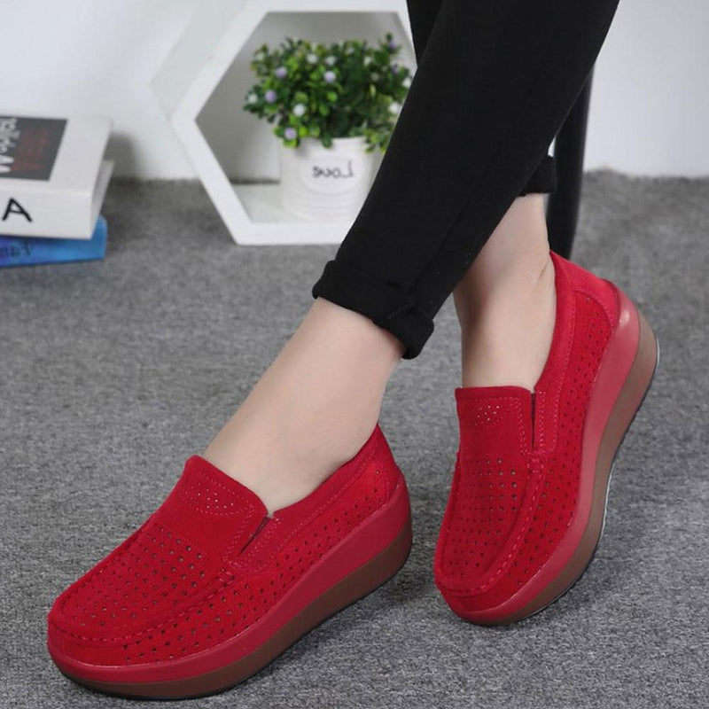 Womens Slip On Hollow Out Loafers