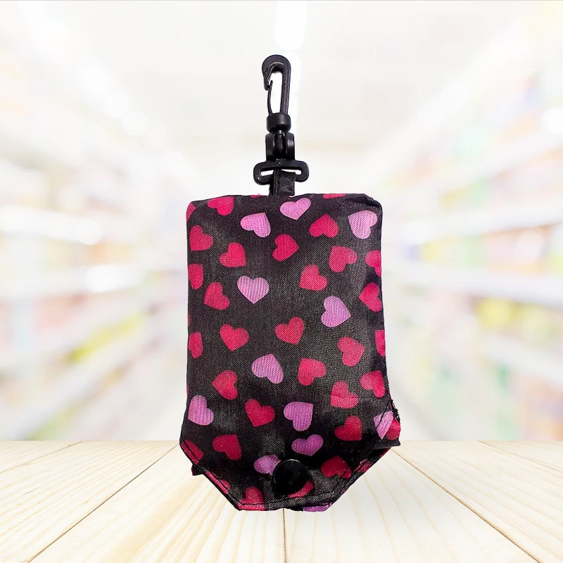 Foldable Reusable Grocery Bag With Keychain