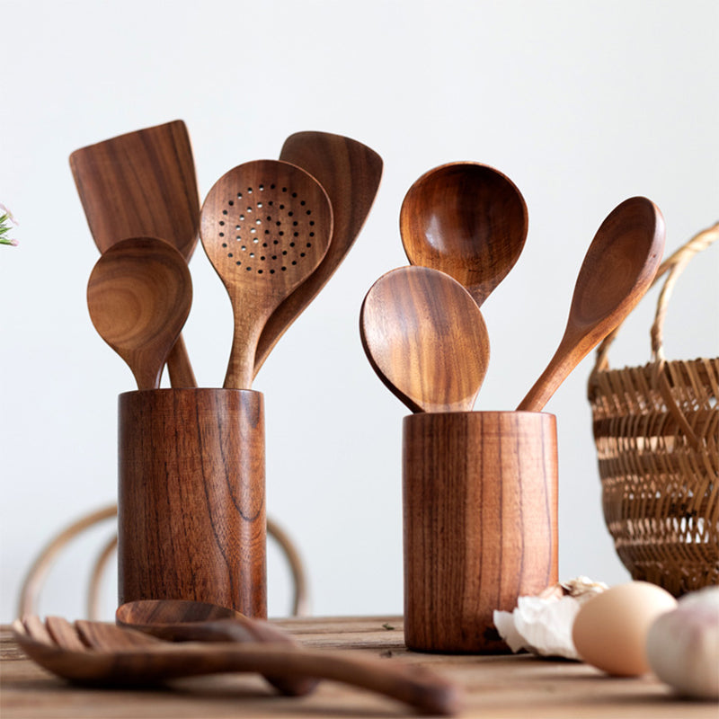 Teak Wood Cutlery Set