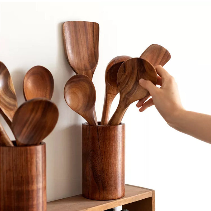 Teak Wood Cutlery Set