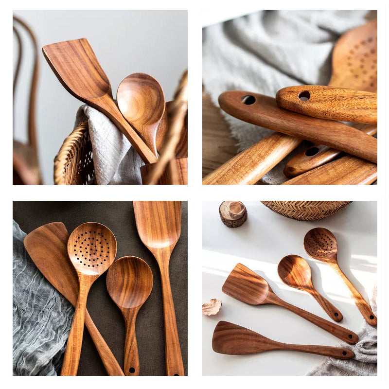 Teak Wood Cutlery Set