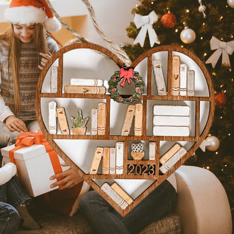 Personalized Heart Bookcase Ornament