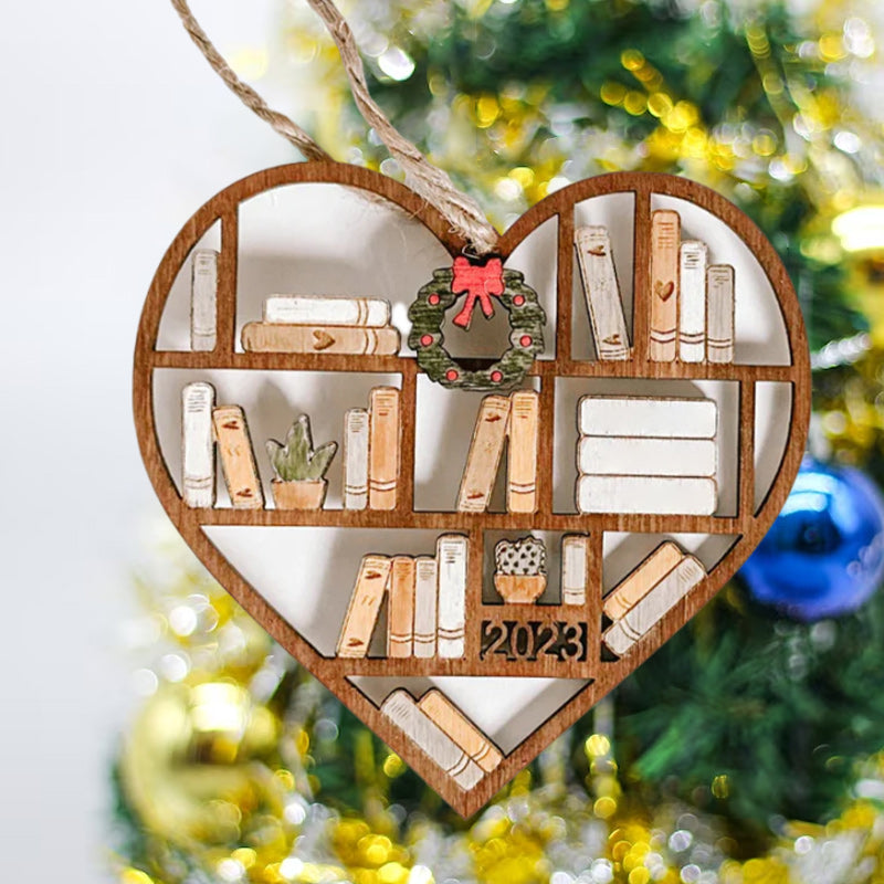 Personalized Heart Bookcase Ornament