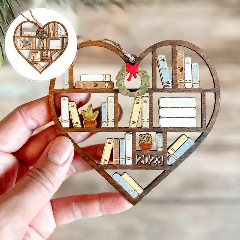 Personalized Heart Bookcase Ornament