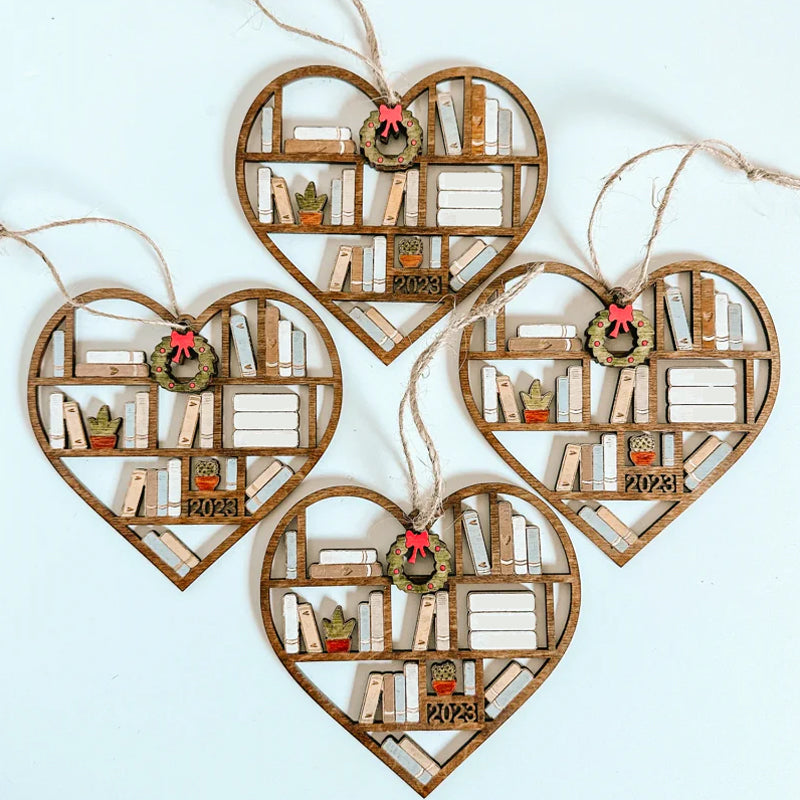 Personalized Heart Bookcase Ornament