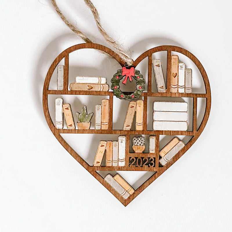 Personalized Heart Bookcase Ornament