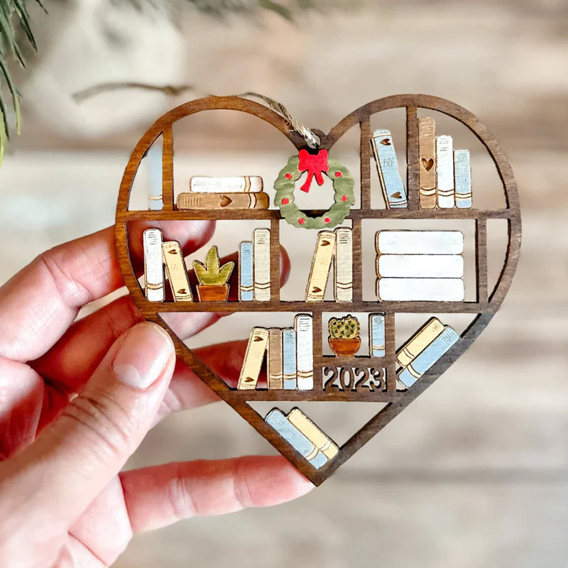 Personalized Heart Bookcase Ornament