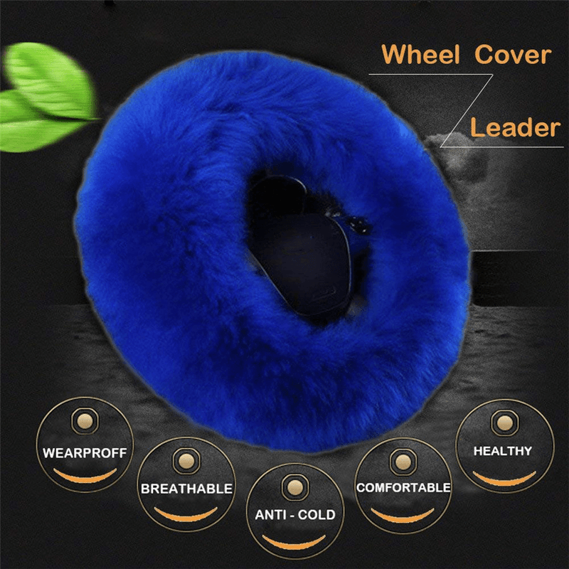 Solid Colour Warm Fluffy Wool Car Set