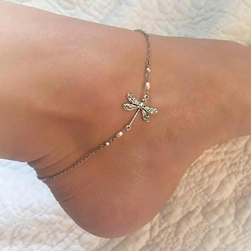 Simple Fashion Dragonfly Insect Women's Anklet