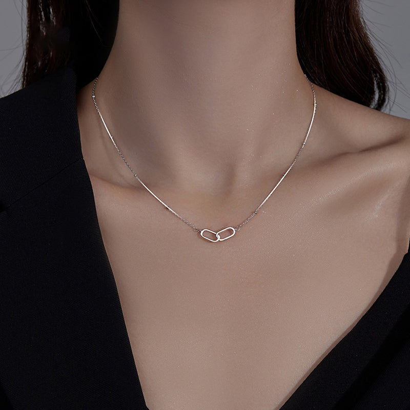 Minimalist Double Ring Necklace