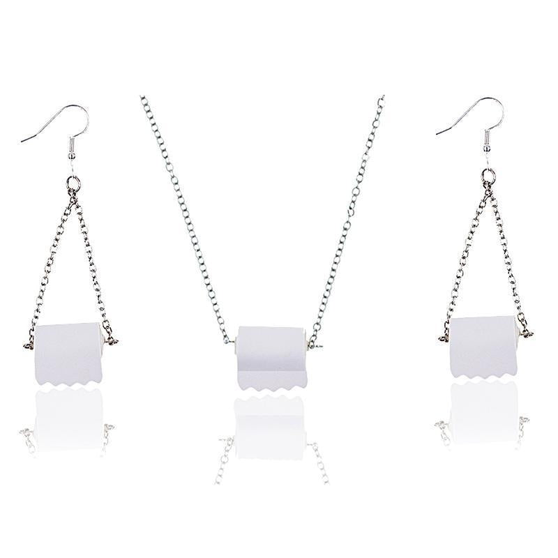 Sterling Silver Toilet Paper Earrings