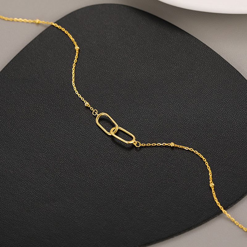 Minimalist Double Ring Necklace