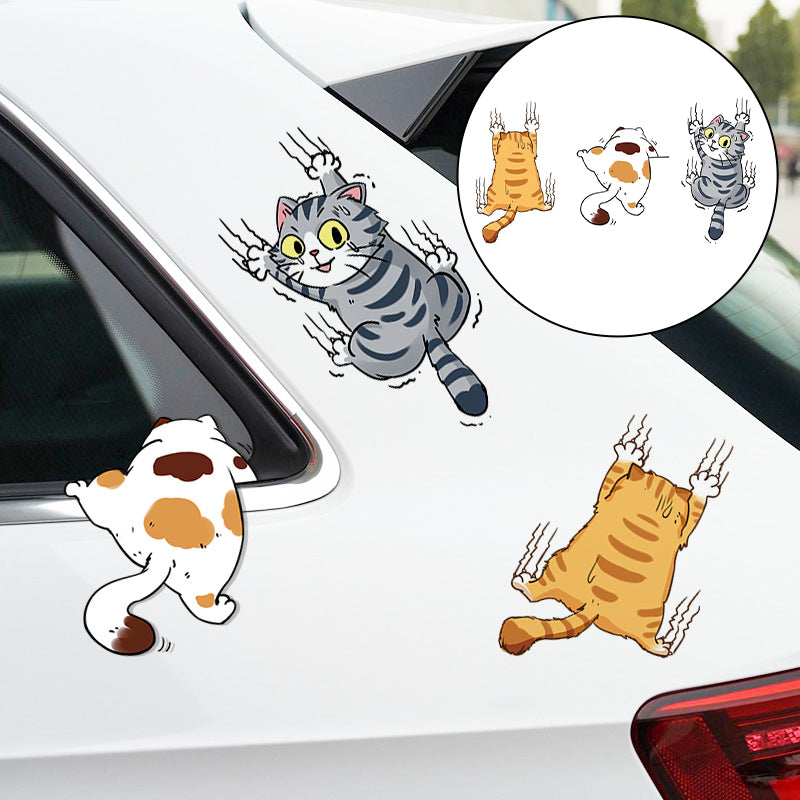 Cute Cat Cartoon Decal Car Stickers(Set of 3pcs)