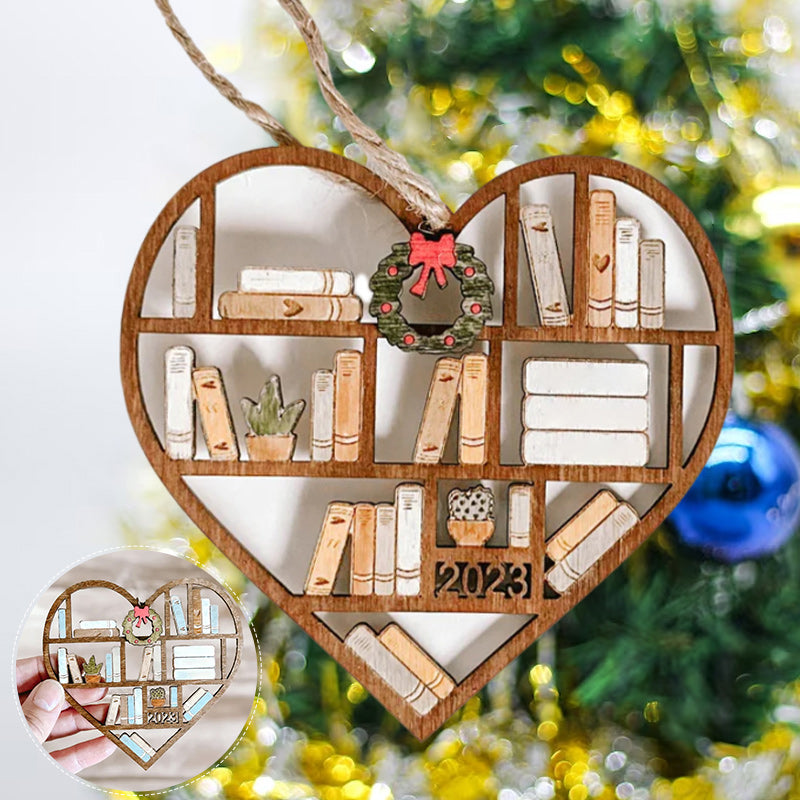 Personalized Heart Bookcase Ornament