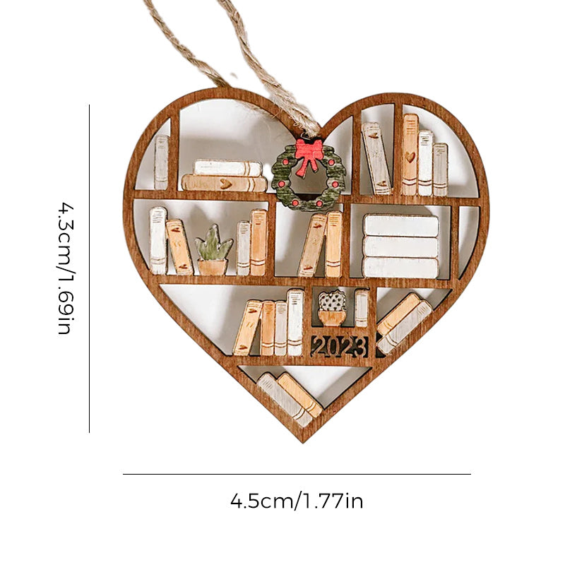 Personalized Heart Bookcase Ornament