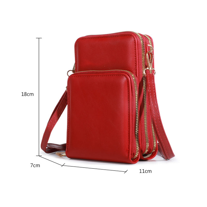 Three-layer Zipper Multifunctional Mobile Phone Bag