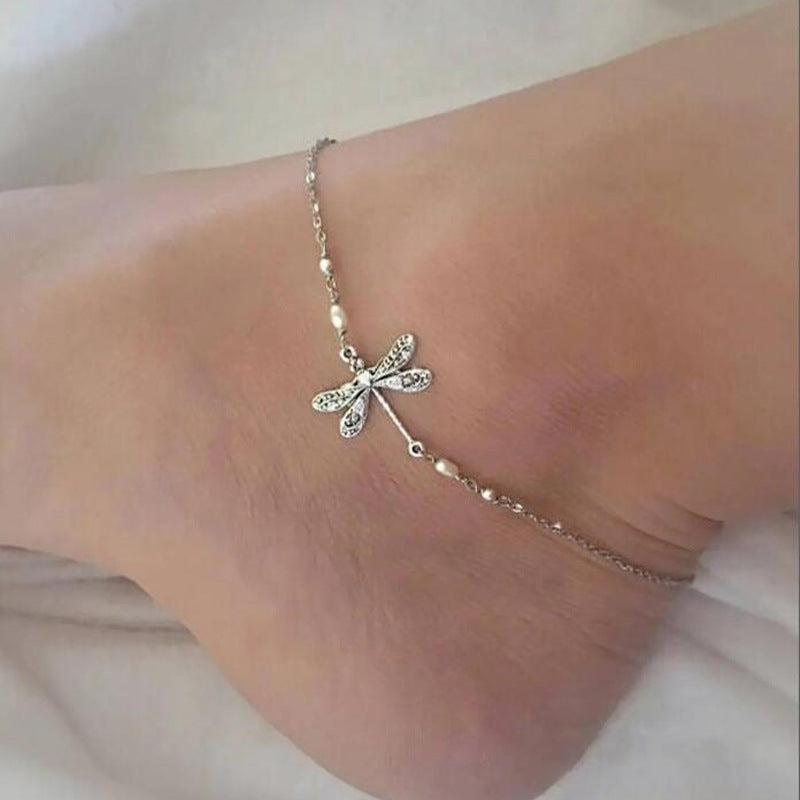 Simple Fashion Dragonfly Insect Women's Anklet