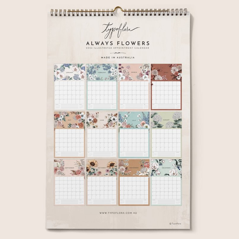 2024 ALWAYS FLOWERS APPOINTMENT WALL CALENDAR