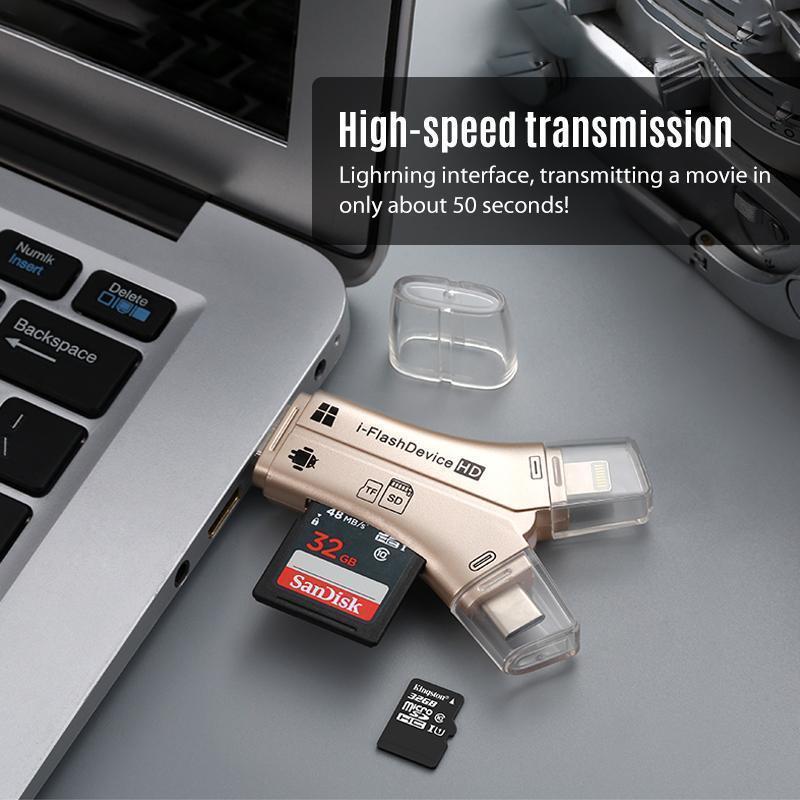 4-in-1 Portable Memory Card Reader For Phones