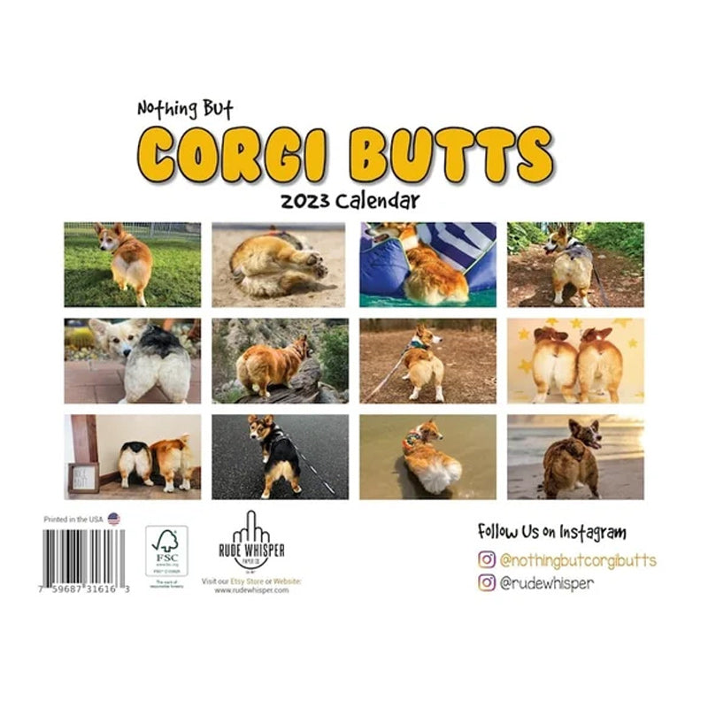 Corgi Butts 2024 Funny Dog Calendar