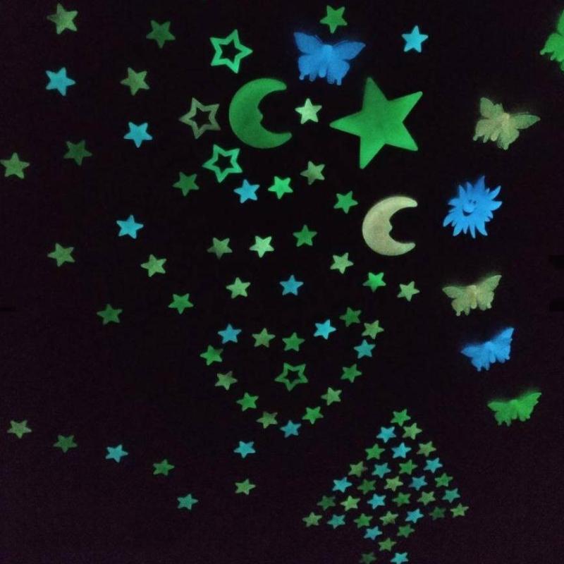 3D Glowing Stars and Moon Stickers