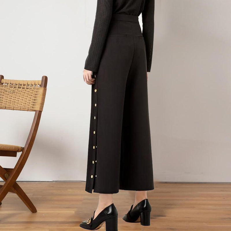 Button Side Slit Pants