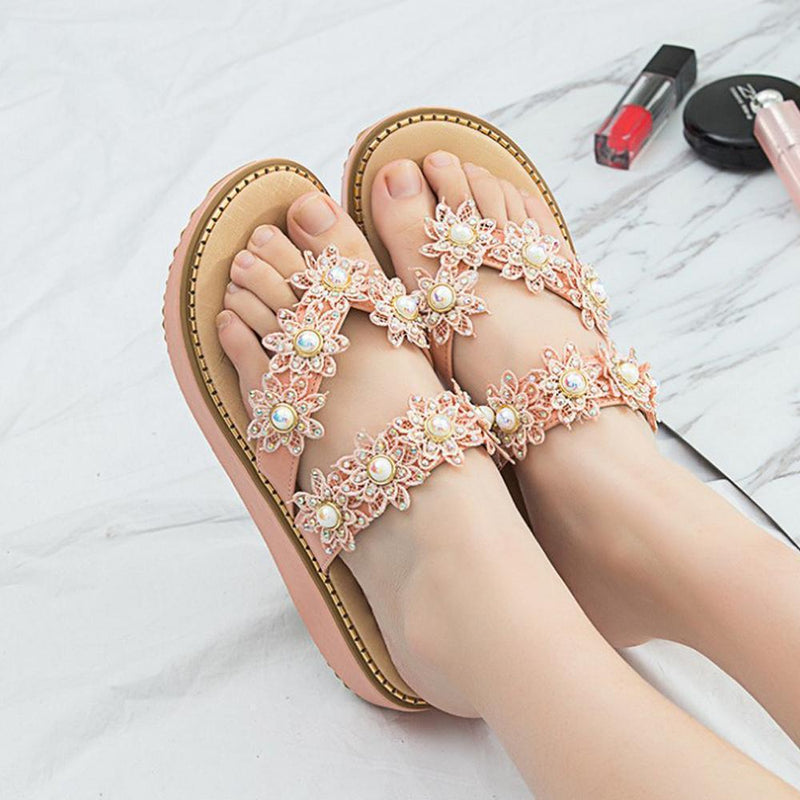 Women's Bohemian Sparkle Bling Flip Flops