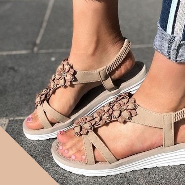 Women's Summer Flower Wedge Sandals