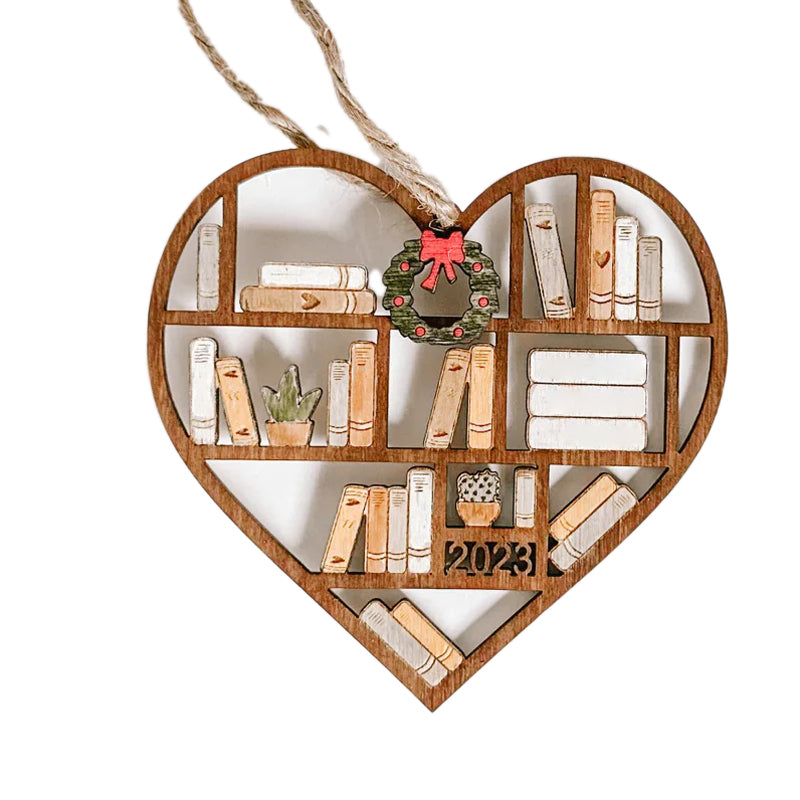 Personalized Heart Bookcase Ornament