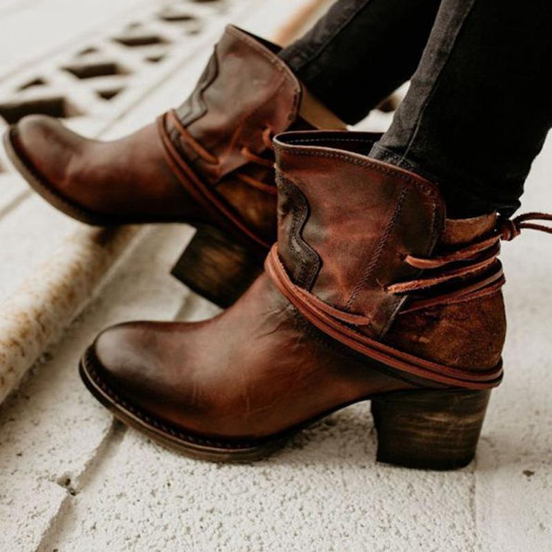 Women Cross-tied Ankle Punk Style Boots